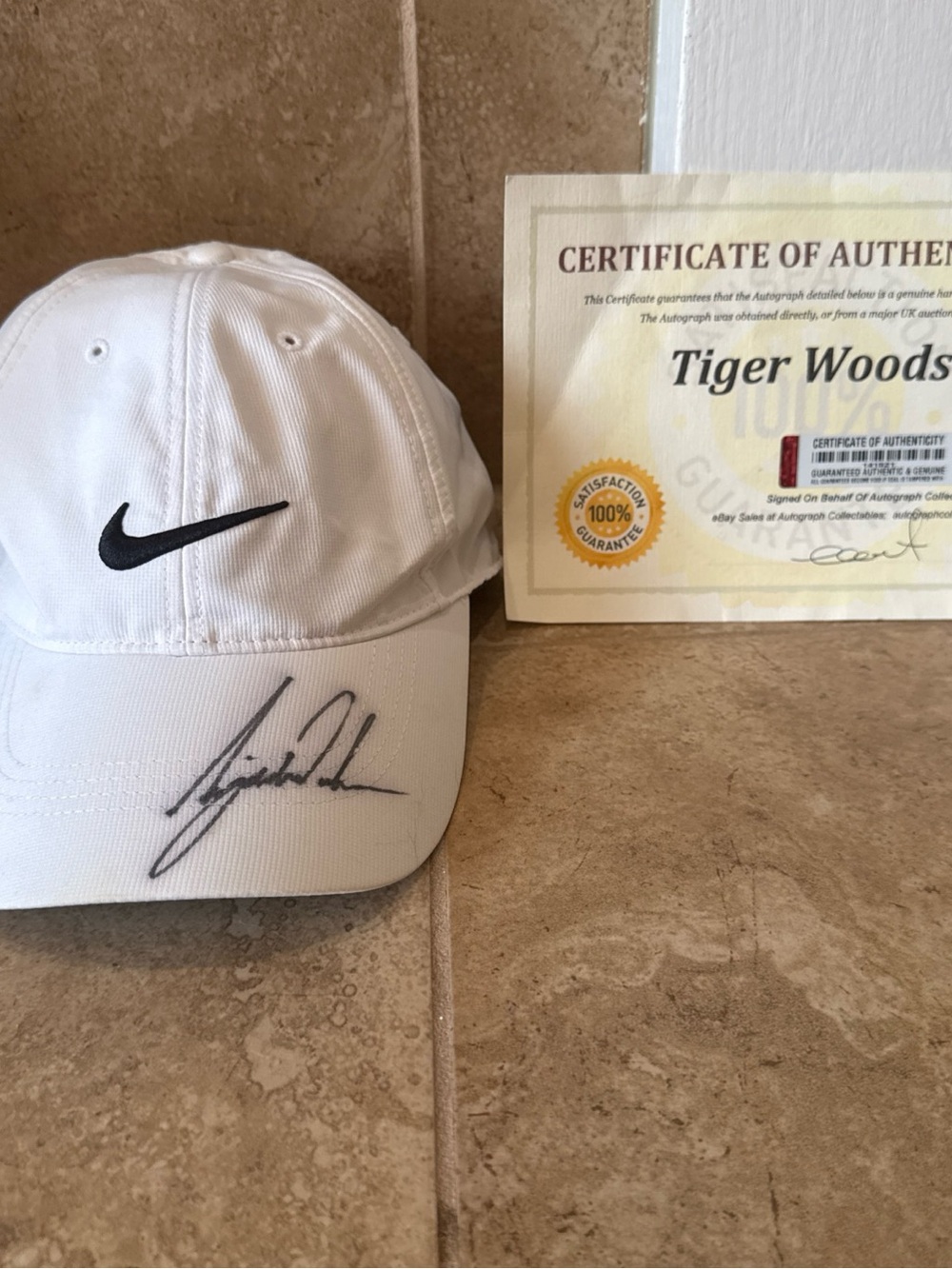 Tiger Woods Autographed Nike Hat with Certificate of Authenticity